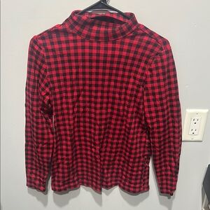 Croft & Barrow Red and Black Turtleneck Sweater